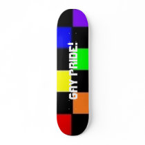 rainbow-checkers-red-blue, Gay pride! Skateboard Decks