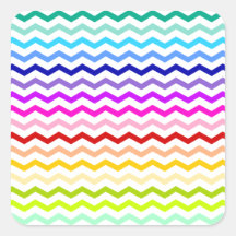 Rainbow chevron square sticker