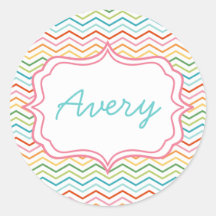 Rainbow Chevron STripe  Modern birthday Sticker
