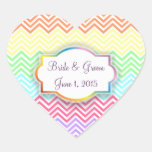 Rainbow Chevrons Wedding Stickers