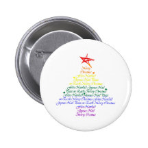 Rainbow Christmas Tree Button