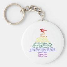 Rainbow Christmas Tree Keychain