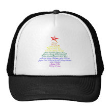 Rainbow Christmas Tree Trucker Hats