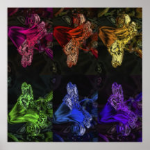 Rainbow Chrome Flower Posters