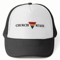 Rainbow church triangle state trucker hats