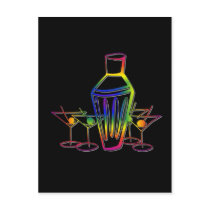 Rainbow Cocktails Post Card