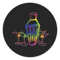 Rainbow Cocktails Round Sticker