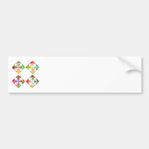 Rainbow Colour Flowers. On White. Bumper Sticker