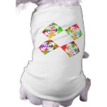 Rainbow Colour Flowers. On White. Pet T Shirt