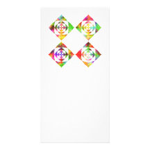 Rainbow Colour Flowers. On White. Personalized Photo Card