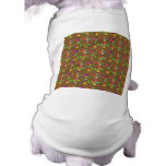 Rainbow Colour Flowers. Pattern on Brown. Pet Shirt