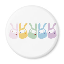 Rainbow Coloured Gumdrop Bunnies Refrigerator Magnet