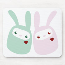 Rainbow Coloured Gumdrop Bunnies Mousepad