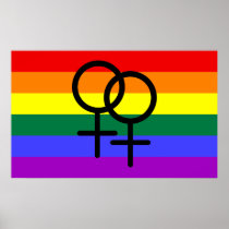 Rainbow Coloured Lesbian Pride Flag