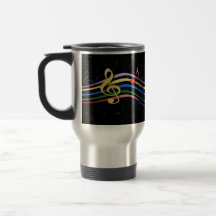 Rainbow Coloured Music Notes Coffee Mugs