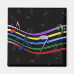 Rainbow Coloured Music Notes Refrigerator Magnets