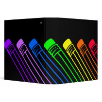 Rainbow Coloured Pencils Designed Binder