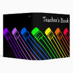 Rainbow Coloured Pencils Designed Binder