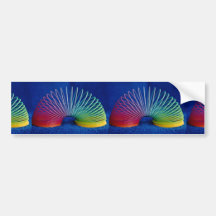 Rainbow-coloured slinky toy bumper stickers