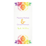 Rainbow colours damask wedding program card personalized announcement