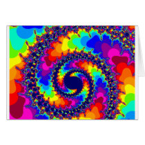 Rainbow Colours Fractal Image cards