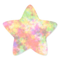 Rainbow Colours. Pretty, Colourful Clouds. Star Sticker