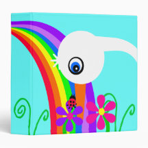 Rainbow Colours with Swans Designed Binder
