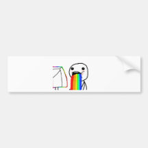 Rainbow Computer face Bumper Stickers