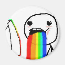 Rainbow computer face fridge magnet