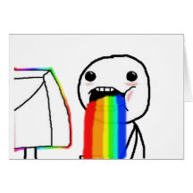 Rainbow Computer face Greeting Cards