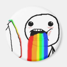 Rainbow Computer Face Guy Fridge Magnet