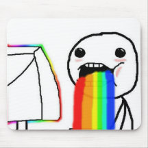 Rainbow Computer Face Guy Mouse Pads