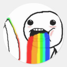Rainbow Computer Face Guy Stickers
