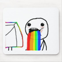 Rainbow Computer face Mouse Pad