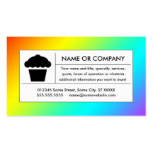 rainbow cupcake business card templates