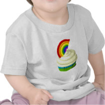 Rainbow cupcake template products tee shirt