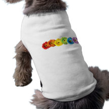 Rainbow Daisies Doggie T Shirt