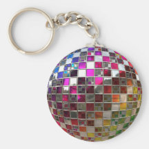 Rainbow Disco Ball Mirrors Keychain