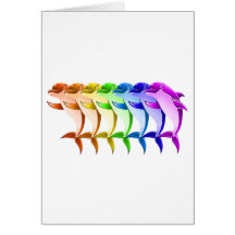 Rainbow Dolphins Greeting Card