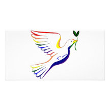 Rainbow Dove Personalized Photo Card