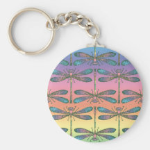 Rainbow Dragonfly Key Chain