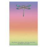 Rainbow Dragonfly stationery