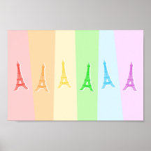 Rainbow Eiffel Tower Posters