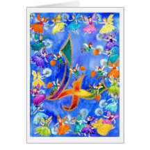 Rainbow Fairy Happy Fourth Birthday Greeting Cards