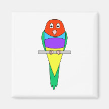 Rainbow Finch Bird. Colourful Gouldian. Refrigerator Magnet