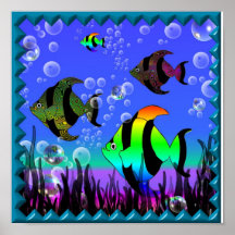 Rainbow fish print