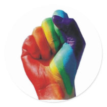 Rainbow Fist Round Sticker