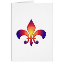 Rainbow Fleur de Lis Greeting Card