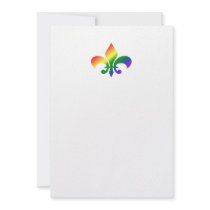 Rainbow Fleur de Lis Personalized Invitation