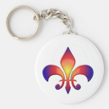 Rainbow Fleur de Lis Keychains